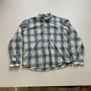 GAP Untucked Plaid Button Down Shirt Men’s XL Long Sleeve Cotton